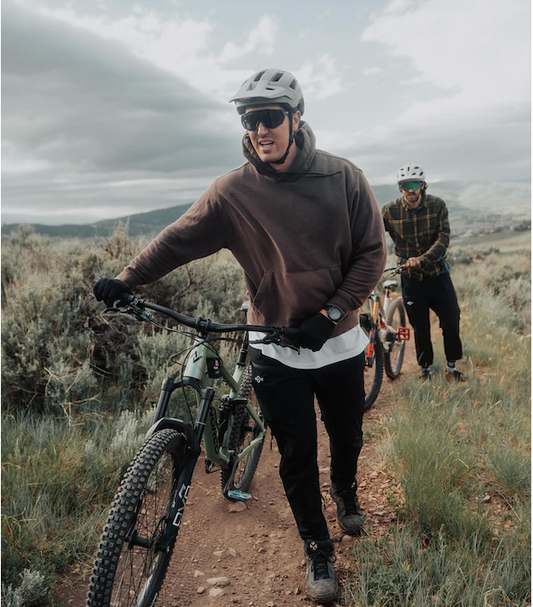 Mountain biker in NAR Supply Co. Full Length Tech Pant